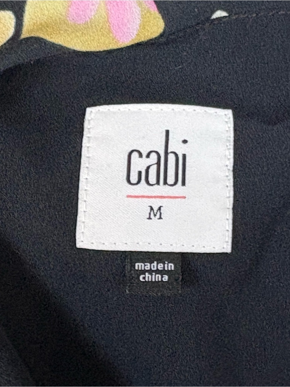 CAbi Black Floral V-Neck Flutter Sleeve Blouse - Picture 4 of 6